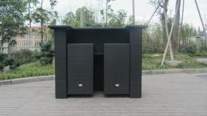 China Contemporary Black Resin Wicker Bar Set For Outdoor Beach Bar on sale