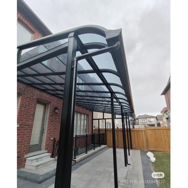 Customizable DIY Aluminum Frame Polycarbonate Solid Sheet Awning For Outdoor Needs In Blue