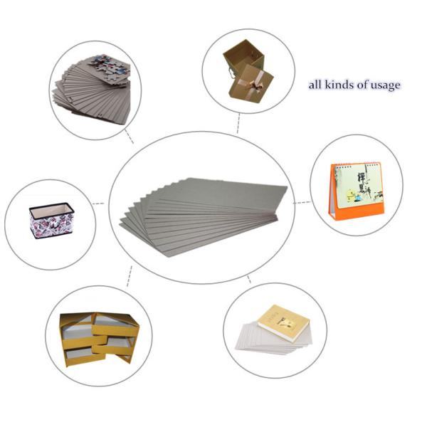 Flat Surface Recycled Grey Board Paper 1000gsm For various boxes