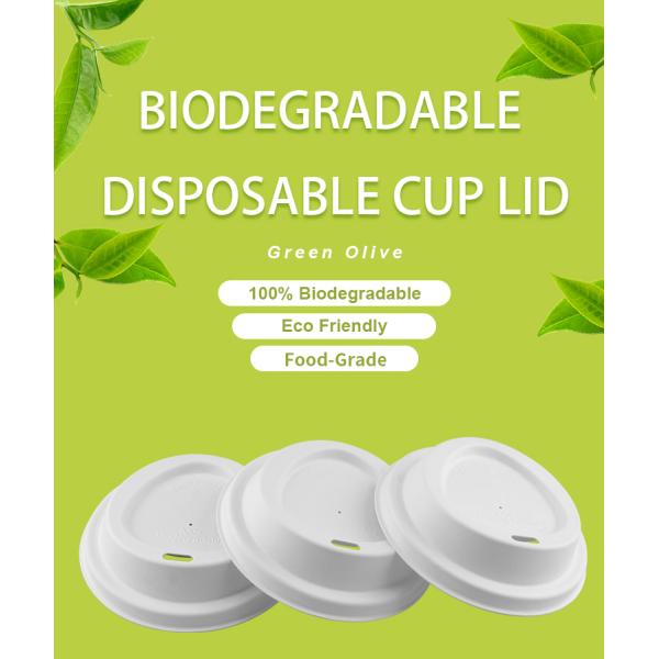 Compostable Molded Sugarcane Disposable Cup Cover For Beverage Packaging