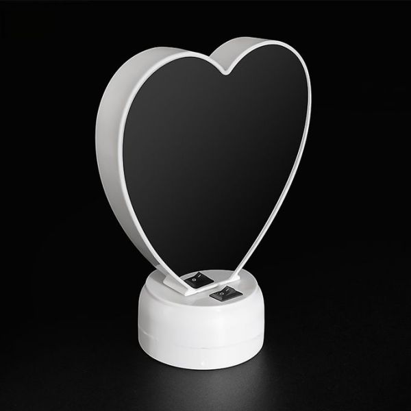 Heart Shape Sublimation Magic Mirror Blanks Photo Frame Small Sublimation Light Magic Mirror Photo Frame Led