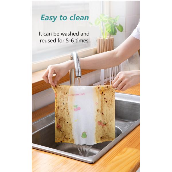 Multi Purpose Disposable Kitchen Spunlace Nonwoven Fabric Printing Pattern Paper Towel