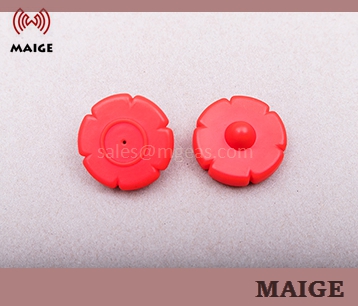 Red EAS Rfid Security Tag Three Balls Clutch Lock CE / ROHS Approved