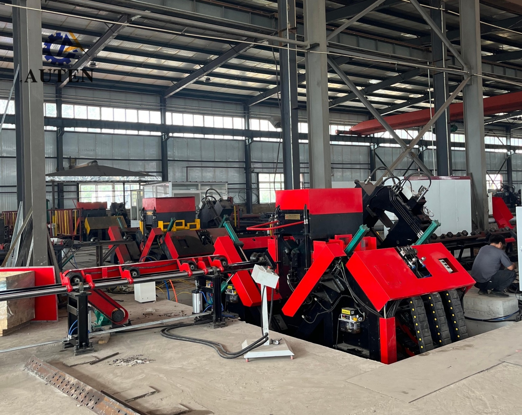 Industrial CNC Angle Drilling And Marking Machine For Power Tower Manufacturing
