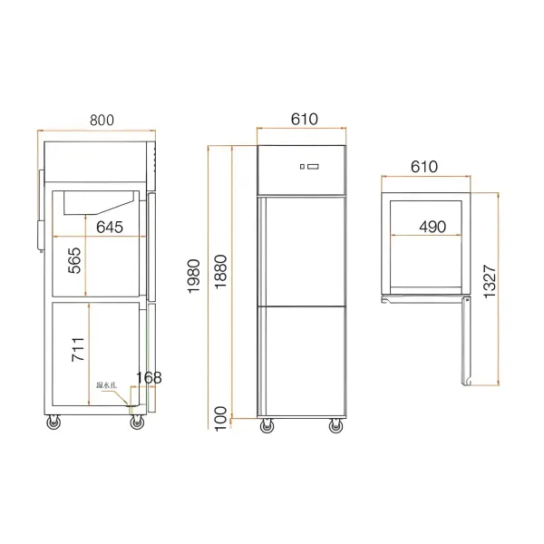 Vertical Small Two Door Refrigertor Iwfllcx2m-1
