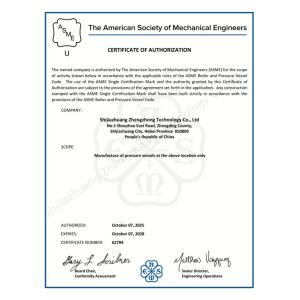 Shijiazhuang Zhongzheng Technology Co., Ltd. Certifications