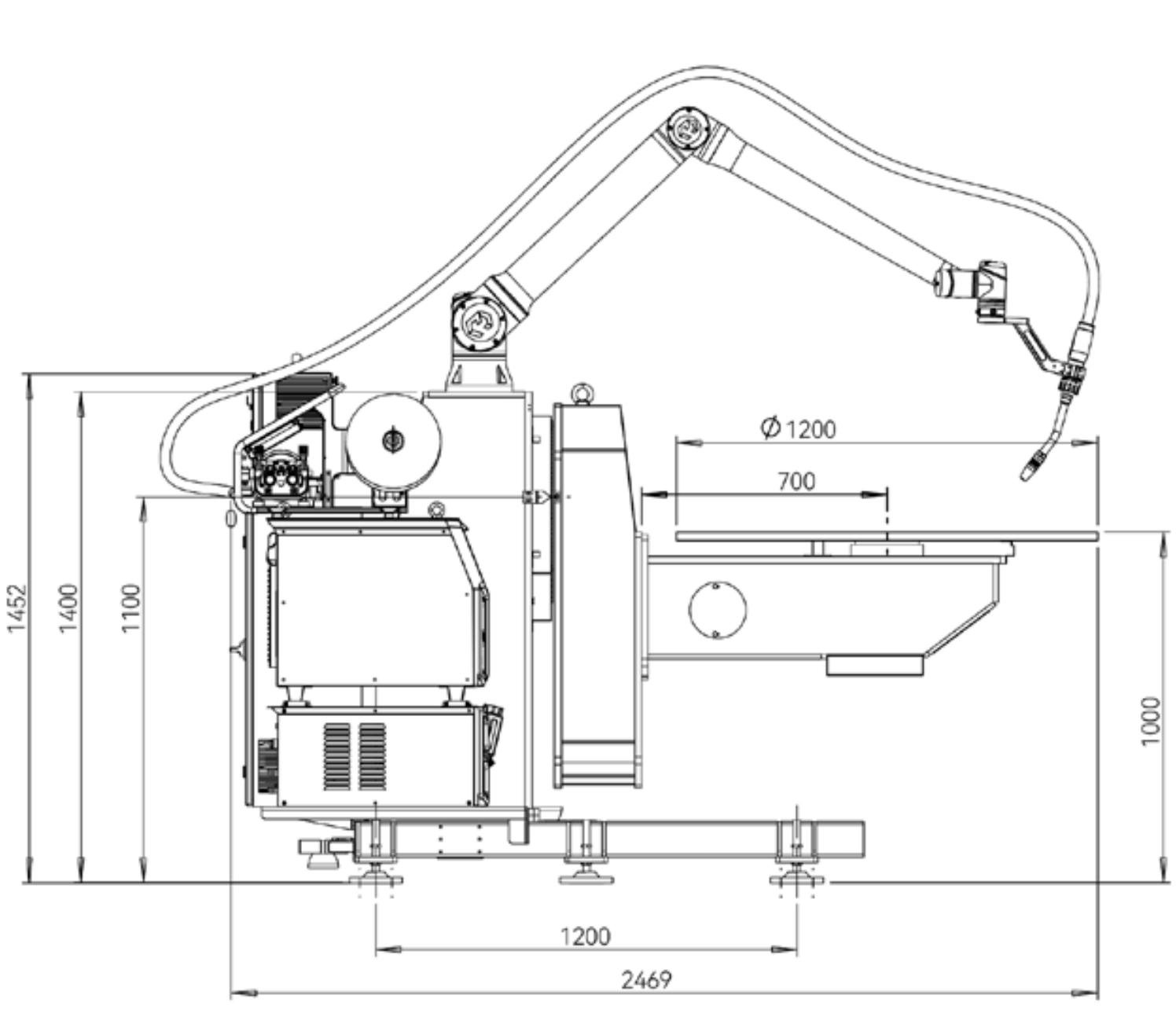 CWP18 Positioner Collaborative Robot Welding Station 6-Axis Multi-Angle Rotary Automatic Welder 20KG Payload 1800mm Reach for