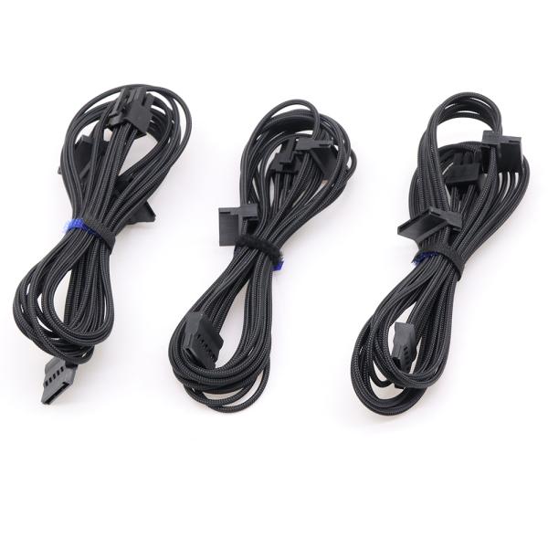 ATX Braided Sleeved Extension Power Supply Modular Cable Kit Modular Cable for Power Supply Length 630mm Gold Pink