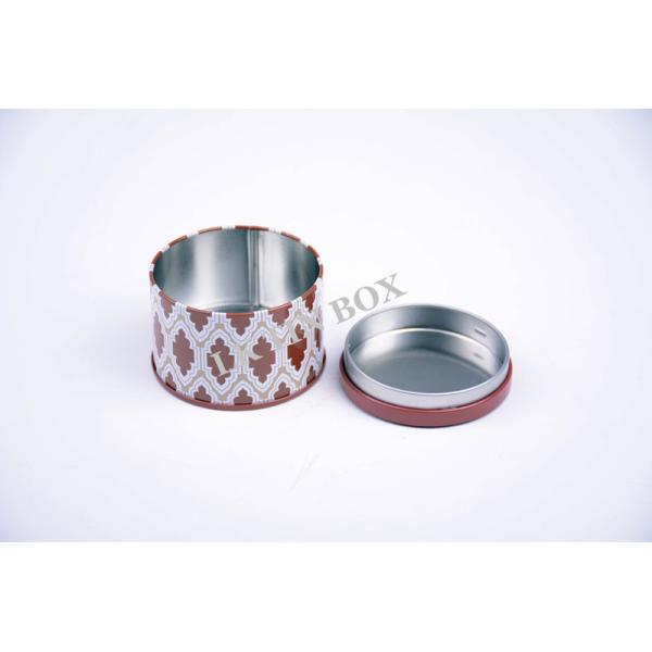 Empty Gift Round Tin Box With Plug Lid , Tea Coffee Pack Round Cookie Tins