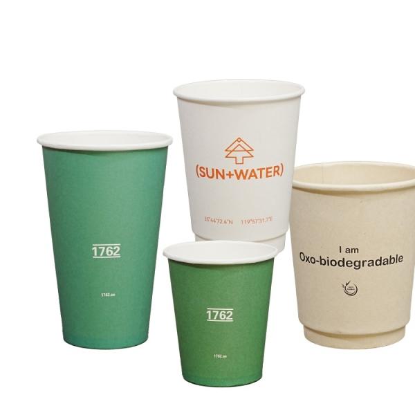 Customized Logo Eco-Friendly Double-Layer Disposable Paper Cup for Hot Drinks and Coffee