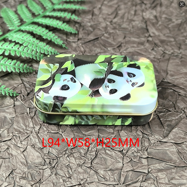 Mini Tin Box Hinged Rectangular Lid Embossed Metal Tin Case For Candy Chocolate Sugar