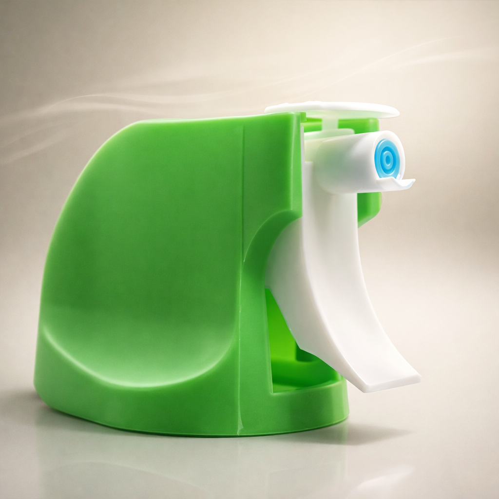 Front view of aerosol trigger sprayer showing overall design