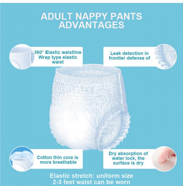14 Count Stretchable Disposable Adult Nappy Pants For Active Unisex
