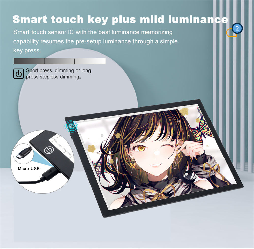 Light up Professional Multifunctional 3 Level Dimmable Table Learning Copying Box Tracing Led Light Pad