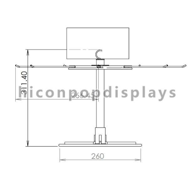 Hanging Single Tier Spinner Display Rack Stand Tabletop Powder Coating