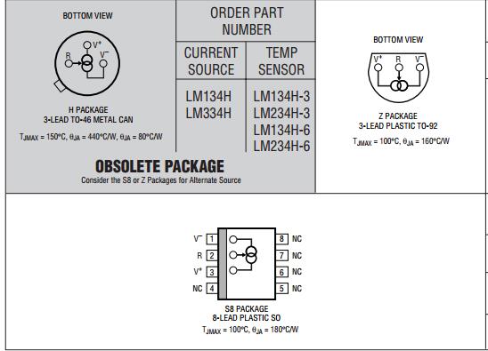 LM134H electronic pressure sensors Electronics ICs Chip Integarted Circuts