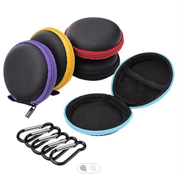 ODM Five Colors Zipper EVA Earphone Storage Case Fabric Lining