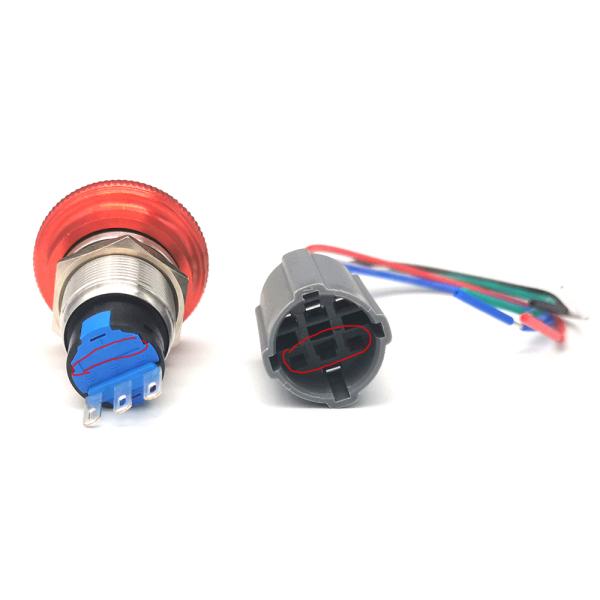 Mushroom Head Emergency Stop Panel Mount Push Button Momentary 304 Stainless Steel