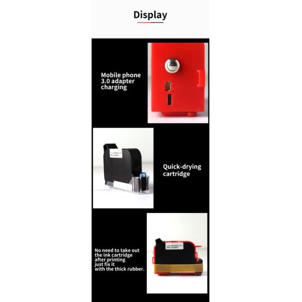 Curved Surface Handheld Inkjet Printer with 12.7mm Editing Screen Print Speed 50M/MIN