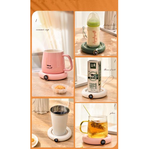 DC 5V USB Heating Warm Cup Mat Constant Temperature Coaster 3 Gear Digital Display Adjustment Timing Heater for Coffee M
