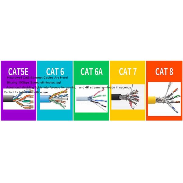 Cat6 Ethernet network cable showing internal structure and design