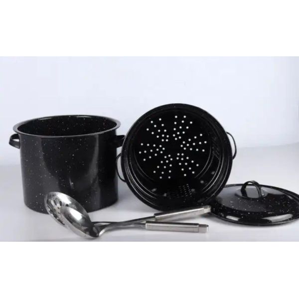 Italian Kitchenware Multi-Purpose High Pot Big Chief Enamel Solid Color Cook Casserole Giant Pot with Double Ears