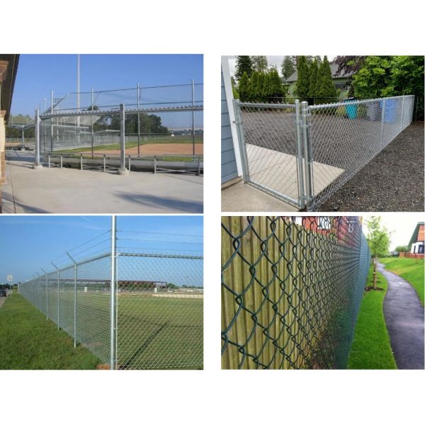 9 Gauge Galvanized Diamond Wire Mesh/PVC Plastic Vinyl Cyclone Chain Link Fence for Highway Railway Temporary