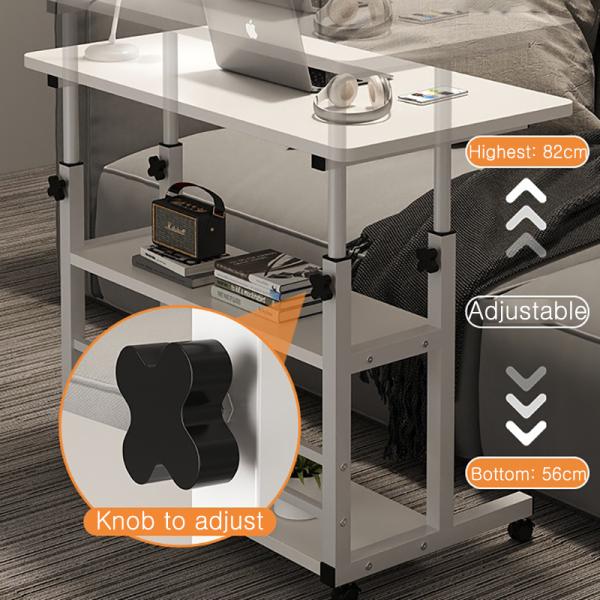 DNZ-16 Sofa Side Bed Student Study Table Adjustable Computer Desk Wood with Mobile Wheels Working Station