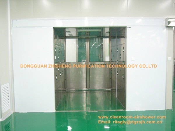 Cargo CleanRoom Air Shower With Width 1600mm Automatic Double - Leaf Sliding Doors