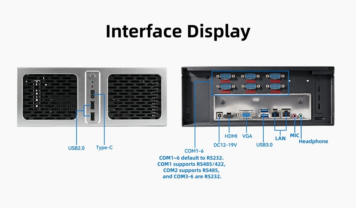 Intel Celeron G6900 Processor Industrial Mini PC With 6 COM 2 LAN