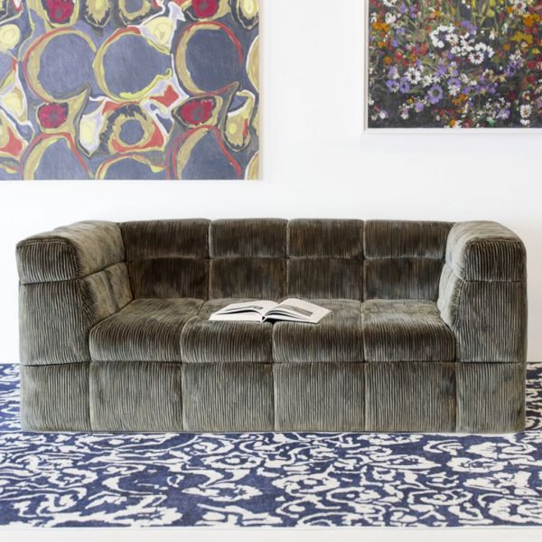 Modern Customized Two-Seater White Tufted Rectangle Sectional Sofa Compressed for Office Living Room Hotel Villa. for School Use