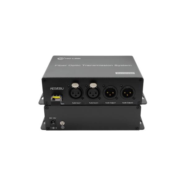 2 Channel Bidirectional AES/EBU Balanced Digital Audio Fiber Optic Converter