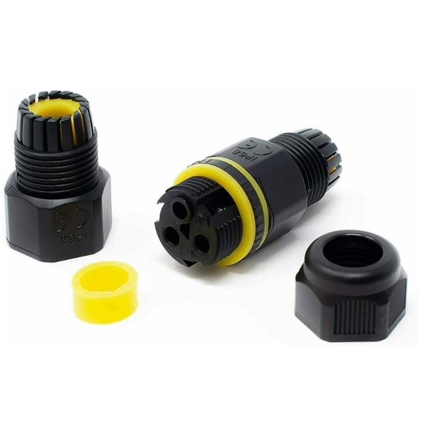 EW-M16 IP68 Waterproof Cable Connector Male Push Pull / Screw Fixed For Automotive