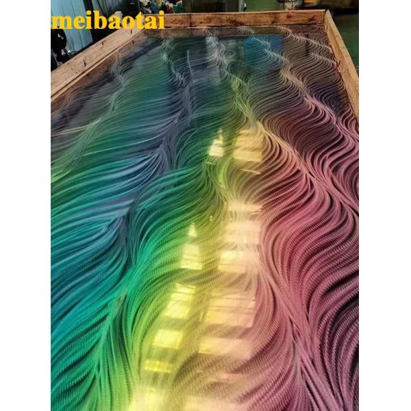 Customized Laser Pattern Rainbow Stainless Steel Sheet Decoration Lobby