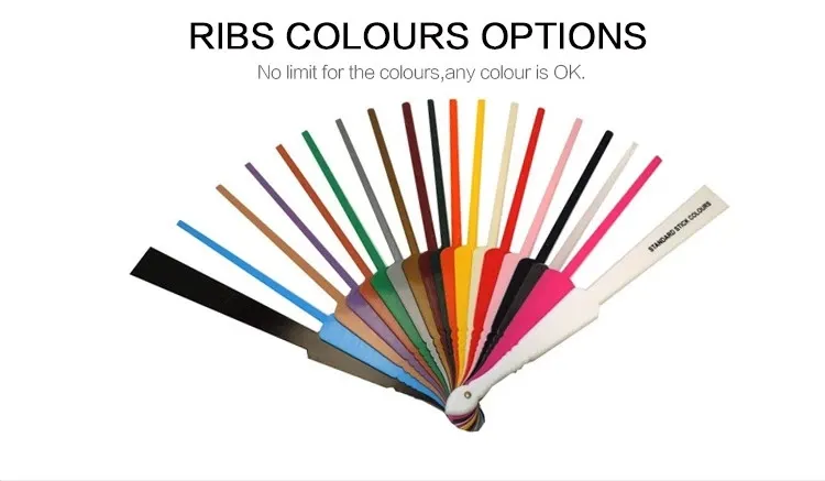 Customized Personalized High Quality Hand Fans Plastic Ribs Custom Printed Folding Hand Fan