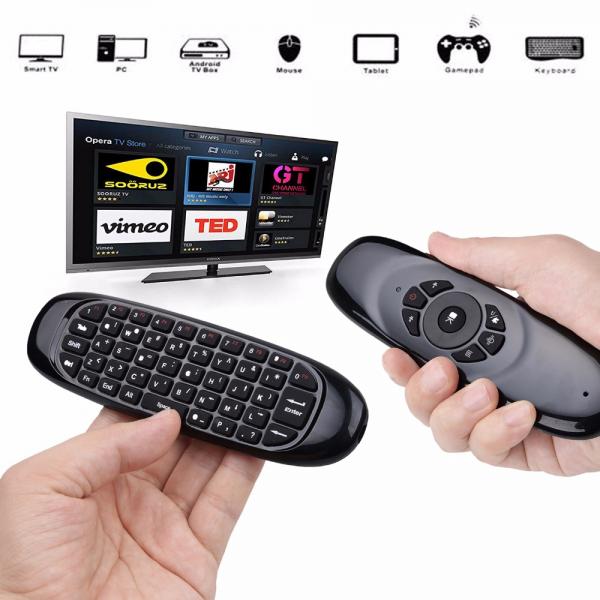 6 axes Gyroscope C120 2.4G Air Mouse Rechargeable Wireless Keyboard Remote Control for Android TV Box Computer English Version(1)
