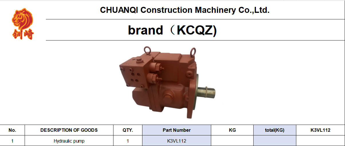Hydraulic Piston Pumps, Suitable for Construction Machinery, Including Models K3VL140, K3VL28, K3VL45, K3VL60, K3VL80 K3VL112.