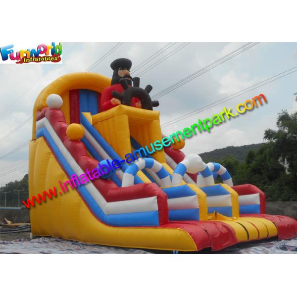 Customized Pirate Inflatable Slide Three Lane , inflatable kids slide