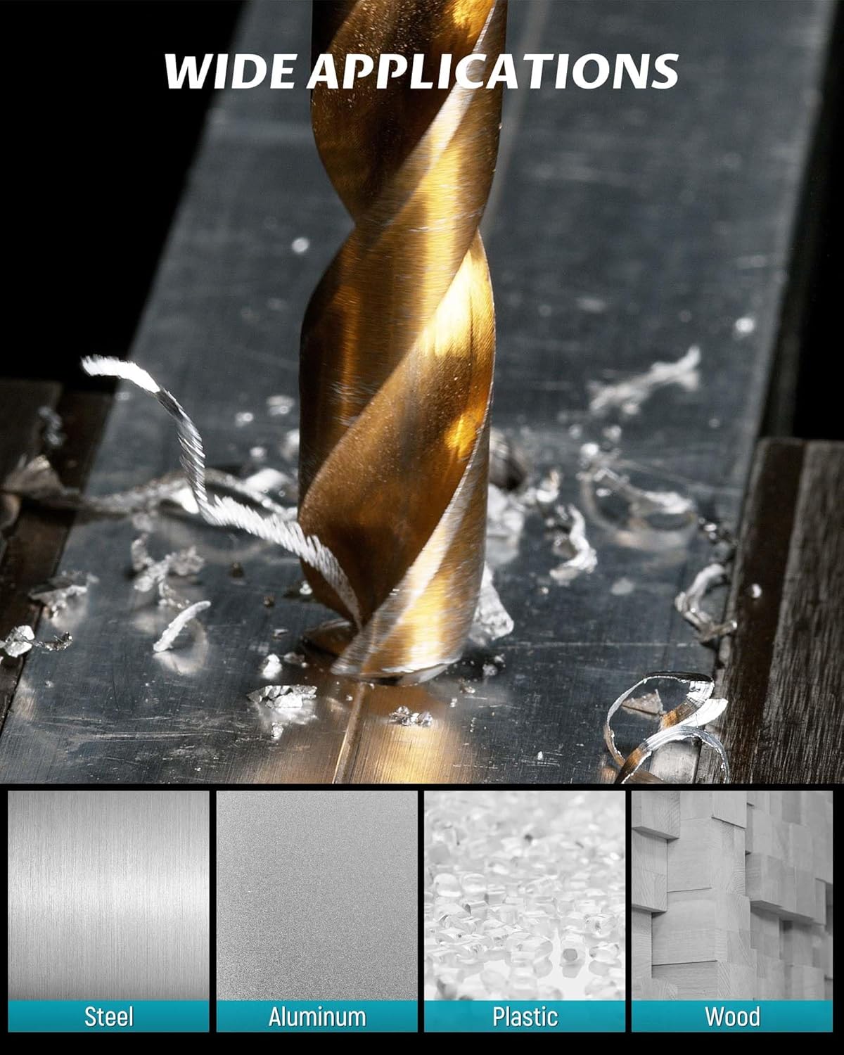 Precision Ground Drill Bit Set 135C Split Point For Auto Repair Stainless