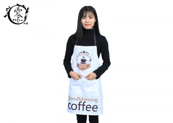 Buy Bib Canvas Houseware Items Adult Kitchen Aprons Premium Quality Unisex Coffee Cup Pattern With Pockets at wholesale prices