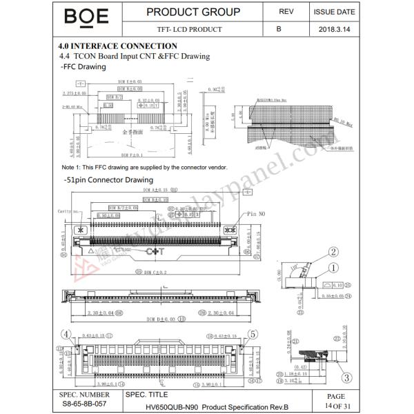 BOE HV550QUB-N8D Hisense Lcd Panel Multifunctional 55 Inches