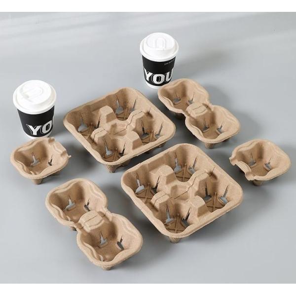 Four Cups Takeout Cup Milk Tea Coffee Packaging Base with Customized Single Cup Design