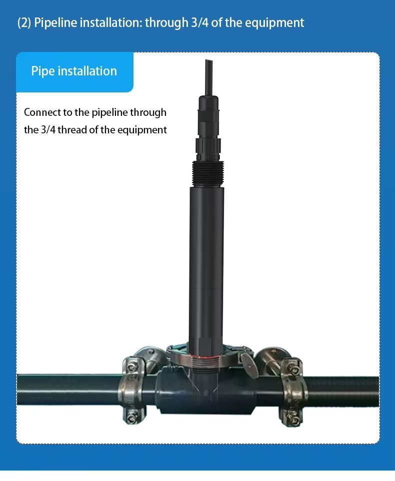 0.01pH Resolution RS485 Modbus pH Sensor Probe | ABS/PC Alloy, 2-point Calibration for Industrial Wastewater & Aquaculture