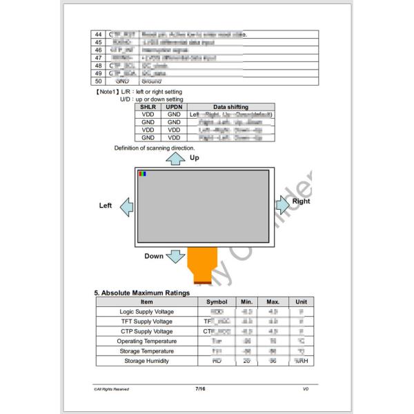 7 Inch IPS LVDS Small LCD Touch Screen 1024x600 White LED Backlight