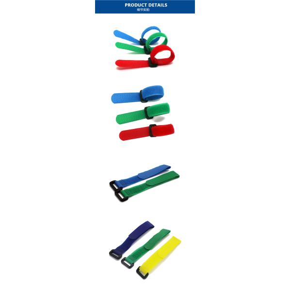 Sustainable Hook And Loop Cable Tie 25mm Cable Management Straps High Strength