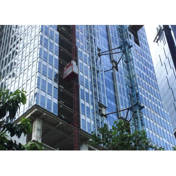 100m Single Cage Construction Hoist Elevator , Steel Galvanized Material safty easy accessibility