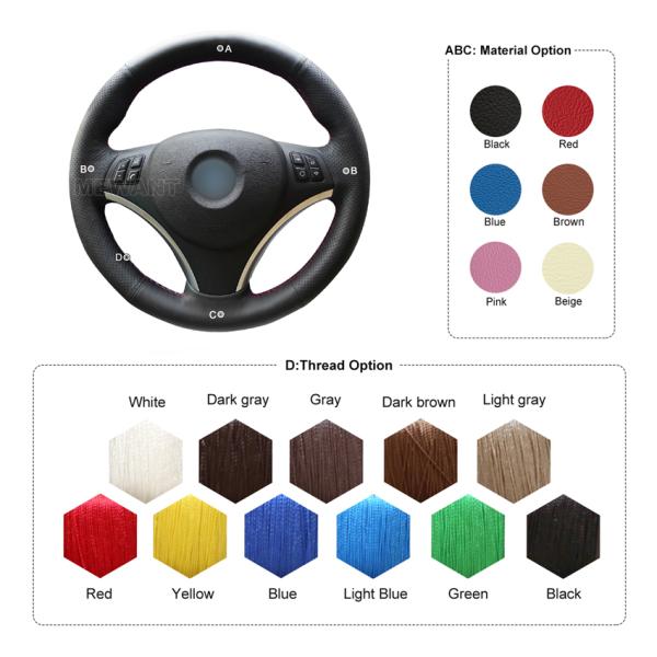 MEWANT For BMW E87 E81 E82 E88 M E82 E90 E91 E92 E93 X1 E84 M3 E90 E92 E93 Girly Car Steering Wheel Covers Design 2pc