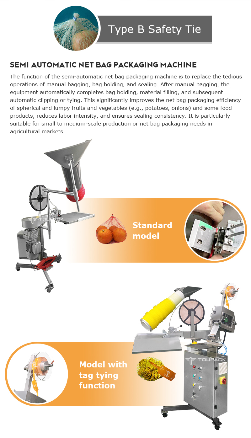 Automatic Onion Mesh Bag Packing Machine with Clipper and Labeling System