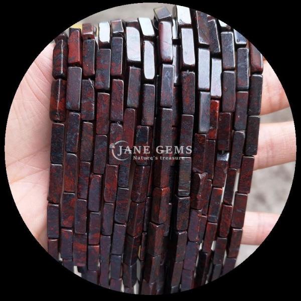 Natural Unakite Malachite Rectangle Square Shape Gemstone Bead Strands for DIY Jewelry