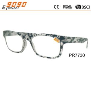Classic culling rectangle reading glasses with PC frame , plastic hinge, pattern